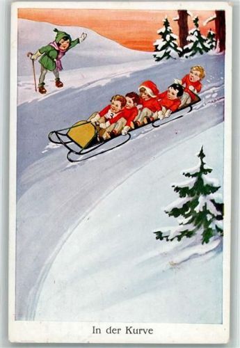 1928 Kinder in der Kurve AK
