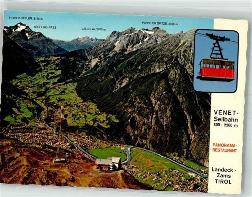 Landeck Seilbahn Venet Panormaa- Gasthaus Fliegeraufnahme