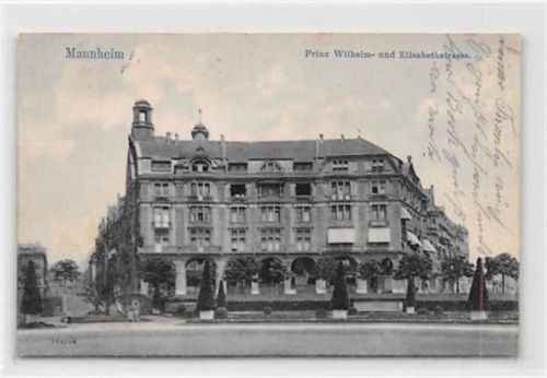 Mannheim Mannheim. Prinz Wilhelm- und Elisabethstraße. Feldpost, Stempel von 1915. Leichte Stempelspuren, Rückseite leicht fleckig, sonst gut erhalten