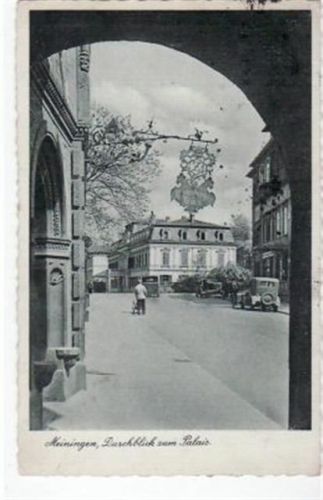 Meiningen Meiningen mit Durchblick zum Palais gelaufen von 1939. Leichte Stempelspuren, sonst gut erhalten.