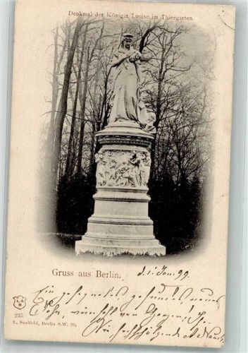 Tiergarten 1898 Denkmal der preussischen Königin