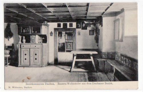 Dachau, Bezirksmuseum mit Bauern - Wohnstube a.d. Dachauer Bezirk ungelaufen Leicht fleckig, sonst gut erhalten