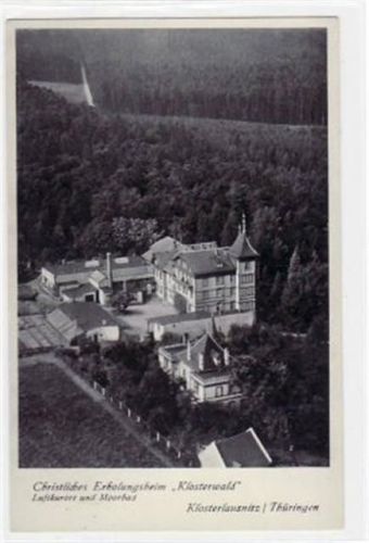Klosterlausnitz i. Thür. mit Christlichen Erholungsheim " Klosterwald " gelaufen, Stempel nicht lesbar. Gute Erhaltung.