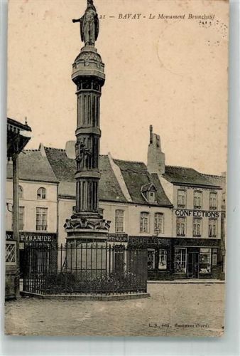 Bavay 1914 Feldpost WK I 9. Armee.Cps. Denkmal Brunchaut