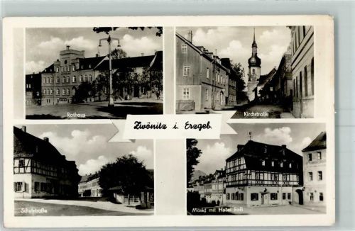 Zwönitz Rathaus Kirchstraße Schulstraße Markt Hotel Roß