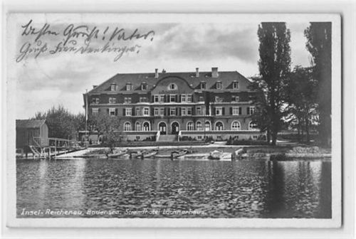 Insel Reichenau, Bodensee. Strandhotel Löchnerhaus gelaufen. Gute Erhaltung.