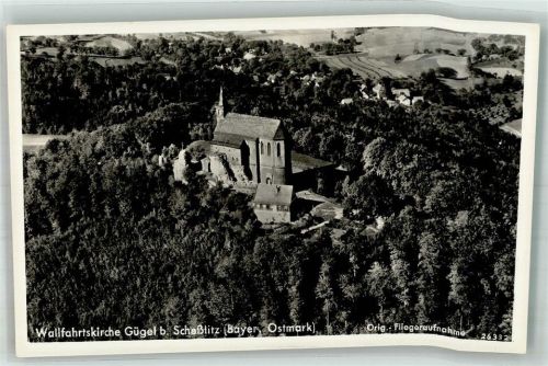 Scheßlitz 1938 Fliegeraufnahme der Gügelkirche St. Pankratius