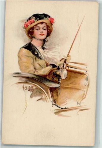 Frau in der Kutsche
