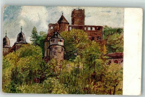 Wertheim Burg Richard Hartmann Bahnpost Wertheim Zug Nr. 536 1910