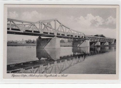 Tapiau / Gwardeisk - Kreis Wehlau / Snamensk. Blick auf die Pregelbrücke Stadt ungelaufen kleiner Knick an der rechten oberen Ecke kleiner Stockfleck Rückseite, sonst gut erhalten