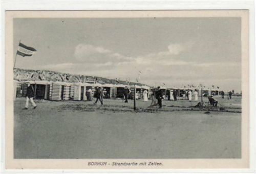Borkum Borkum mit Strandpartie und Zelten ungelaufen Top Erhaltung.
