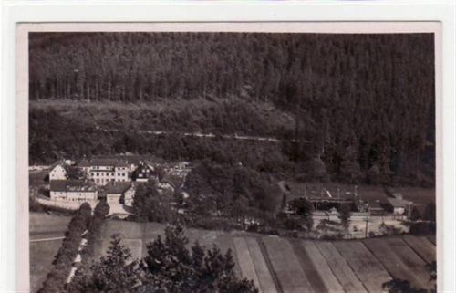 Georgenthal Fotokarte von Georgenthal i. Thür. Teilansicht Gasthof Luisenthal mit Schwimmbad gelaufen 1942 Eckbug oben links, sonst gut erhalten.