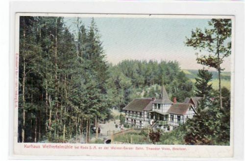 Weihertalmühle bei Roda S.-A. mit Kurhaus gelaufen von 1907 kleiner Knick mit Riß am Eck unten links, sonst gut erhalten.
