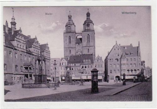 Lutherstadt Wittenberg Wittenberg mit Markt ungelaufen Top Erhaltung.