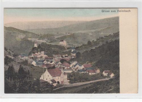 Gruss aus Heimbach. Gesamtansicht ungelaufen Gute Erhaltung.