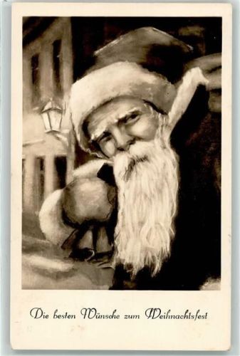 Rucksack langer Bart AK Weihnachtsmann 1940