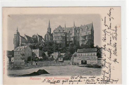 Meißen Meissen mit Königl. Albrechtsburg gelaufen von 1904. Gute Erhaltung.