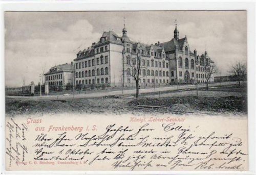 Frankenberg Frankenberg mit Königl. Lehrer - Seminar gelaufen und Bahnpoststempel von 1901. Gute Erhaltung.