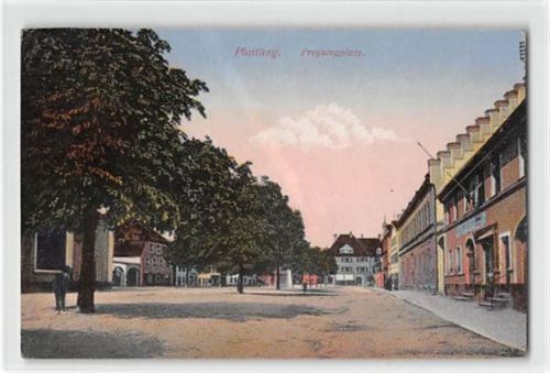 Plattling Plattling. Partie am Preysingplatz gelaufen. Leichter Stempeldurchdruck, leichte Eckabschürfungen, sonst gut erhalten