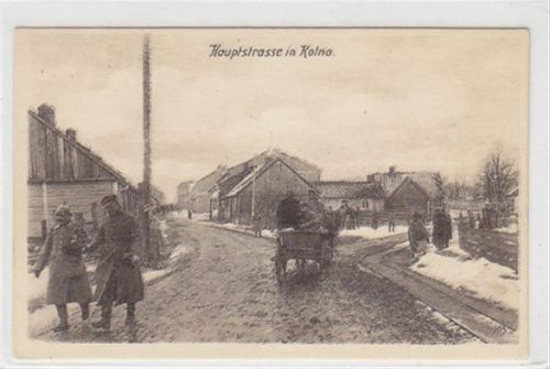 Ostpreußenhilfe. Hauptstrasse in Kolno mit Soldaten ungelaufen Gute Erhaltung.