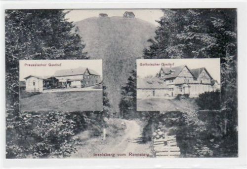 Inselsberg mit Blick auf den Inselsberg, Preussicher- und Gothaischer Gasthof ungelaufen Gute Erhaltung.