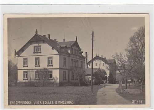 Bad Oppelsdorf - Opolno Zdrój / Kreis Görlitz - Zgorzelec mit Villa Louise und Kaiserbad gelaufen 30iger Jahre. Leicht fleckig, sonst gut erhalten