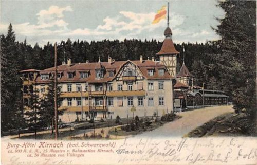 Kirnach im Schwarzwald. Burg Hotel gelaufen. Gute Erhaltung.