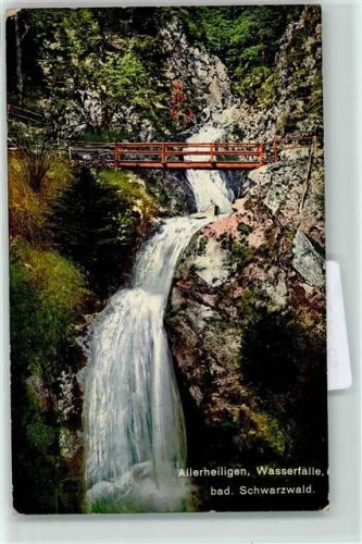 Oppenau Allerheiligen Wasserfälle Holzbrücke Landpoststempel