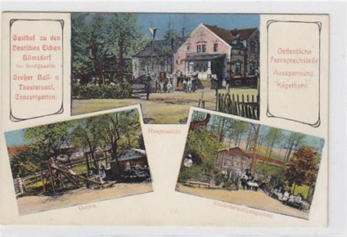 Hilmsdorf bei Geringswalde. Hauptansicht Garten Kinderbelustigungsplatz vom Gasthof zu den Deutschen Eichen. Ungelaufen. Gute Erhaltung.