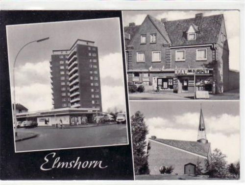 Elmshorn, 3 Abbildungen mit Kirche u. Sparmarkt ungelaufen Gute Erhaltung.