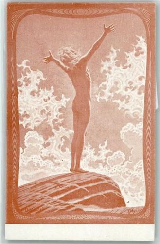1922 Nr. 35 Lichtgebet farbig Jugendstil AK