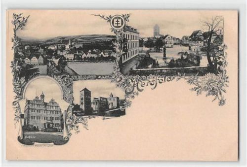 Bad Hersfeld Bad Hersfeld mit Rathaus und Stifts-Ruine ungelaufen Ecken mit Albumabdrücken, sonst gut erhalten
