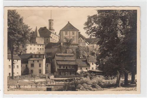 der Bergstadt Habelschwerdt / Bystrzyca Klodzka gelaufen 1937. Leichter Stempeldurchdruck. Rückseite leicht fleckig, sonst gut erhalten
