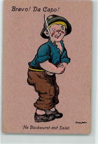 1910 Bravo ! Da Capo Kind versteckt die Zigarre Humor AK