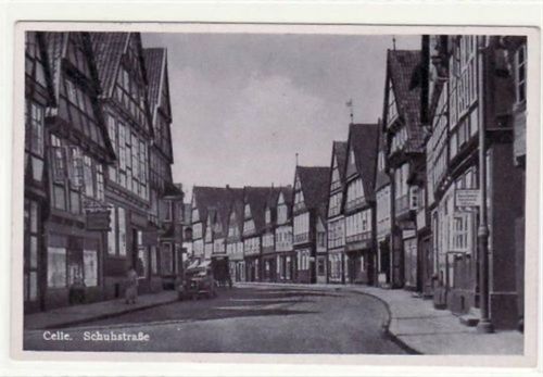 Celle Celle. Schuhstraße gelaufen, 1943. Gute Erhaltung.