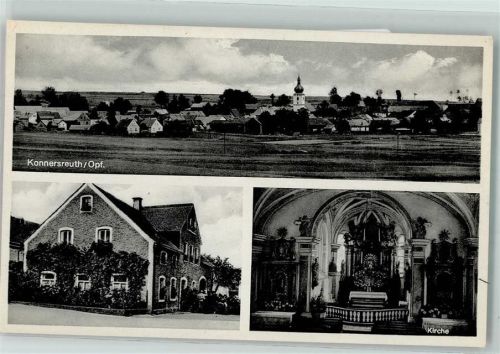 95692 W8591 Konnersreuth , Oberpf - Pfarrkirche St. Laurentius Altaransicht
