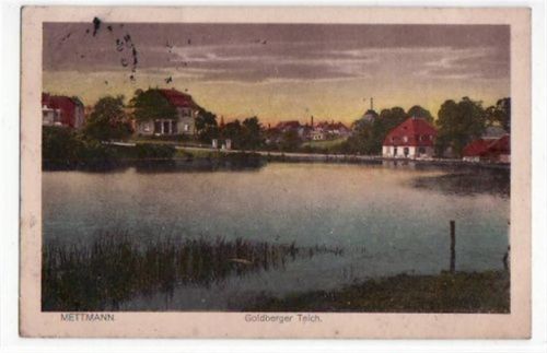 Mettmann mit Goldberger Teich gelaufen, mit Marke und Stempel von 1920. Ecken mit Albumabdrücken, leichte Stempelspuren, sonst gut erhalten
