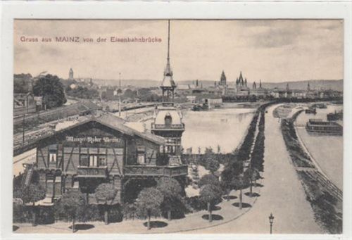 Mainz. ein Blick auf den Ruderverein ungelaufen Gute Erhaltung.