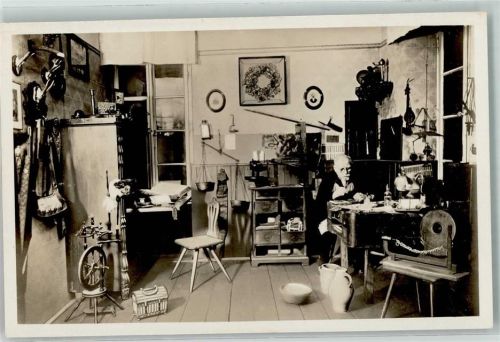 55743 W6580 Idar-Oberstein - Heimat-Museum Spinnrad Mann Alte Goldschmiedestube