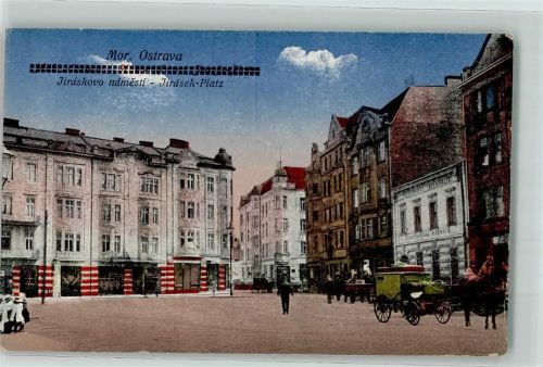 Ostrava Ostrau - Jirasek Platz Kutsche Geschäfte Bierhalle