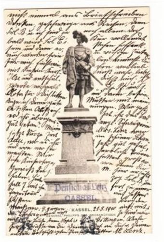 Kassel Kassel. Denkmal Phillipps, des Grossmütigen gelaufen, 1910. Leichte Stempelspuren, sonst gut erhalten