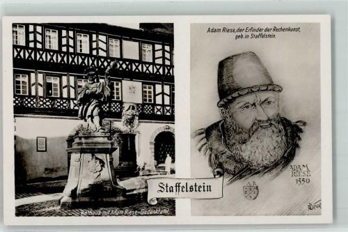 Bad Staffelstein Adam Riese, der Erfinder der Rechenkunst und Denkmal am Rathaus