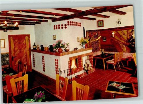 Sasbachwalden Cafe Hohritt Gastraum Offener Kamin Alpenveilchen