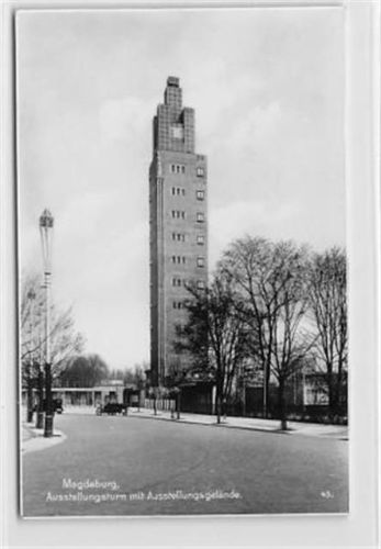 Magdeburg. Ausstellungsturm mit Ausstellungsgelände ungelaufen Sehr gut erhalten.