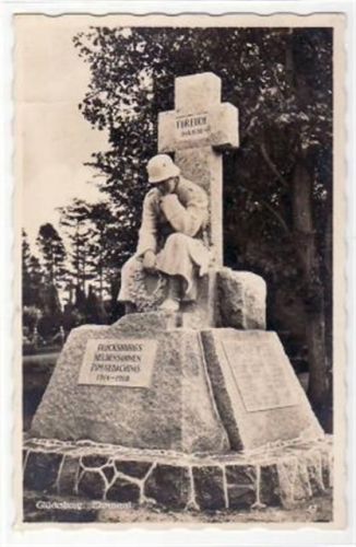 Glücksburg Glücksburg mit Ehrenmal gelaufen, 1934 kleiner Knick oben links, sonst gut erhalten