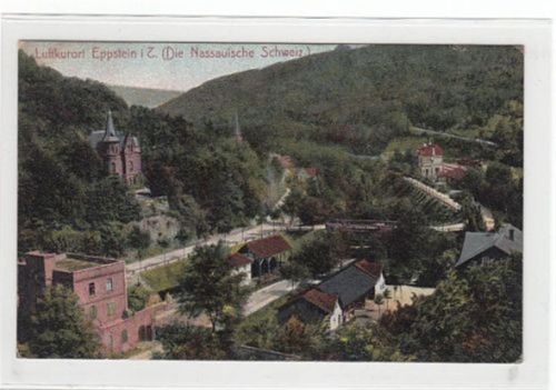 Eppstein Eppstein im Taunus. Teilansicht gelaufen, 1908. leichte Abschürfungen, leicht fleckig, sonst gut erhalten