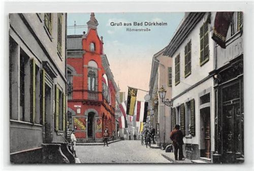 Bad Dürkheim. Römerstraße. Karte beschrieben Handschriftliches Datum von 1919. Leicht bügig, leicht fleckig, sonst gut erhalten