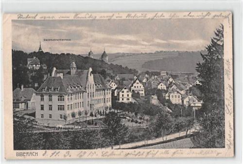 Biberach Biberach. Partie am Bezirkskrankenhaus gelaufen. Marke entfernt kleiner Knick oben links, leicht fleckig, sonst gut erhalten