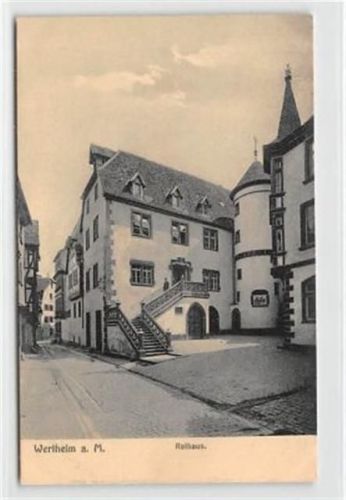 Wertheim. ein Blick auf das Rathaus ungelaufen Gute Erhaltung.