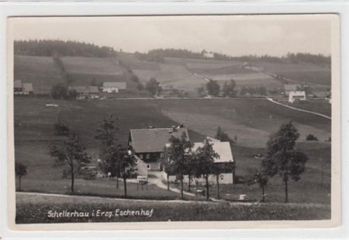 Schellerhau im Erzgebirge. Eschenhof gelaufen, 1936. Leichter Schrift- und Stempeldurchdruck, sonst gut erhalten
